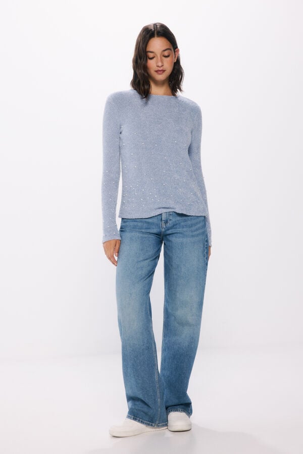 Springfield Camiseta chenilla perlas estampado