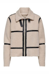 JDY Cazadora corta de borrego gris