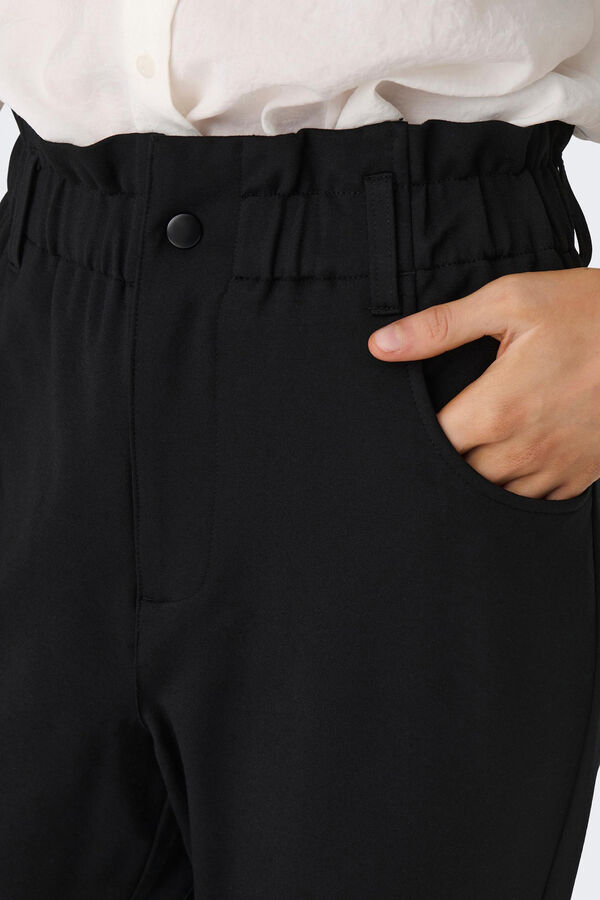 Only Pantalones rectos tiro alto negro