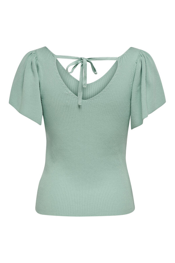 Only Top manga curta la&ccedil;o  verde