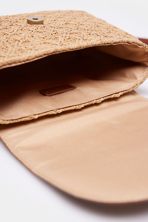 Springfield Bolso Bandolera Rafia Combinado blanco