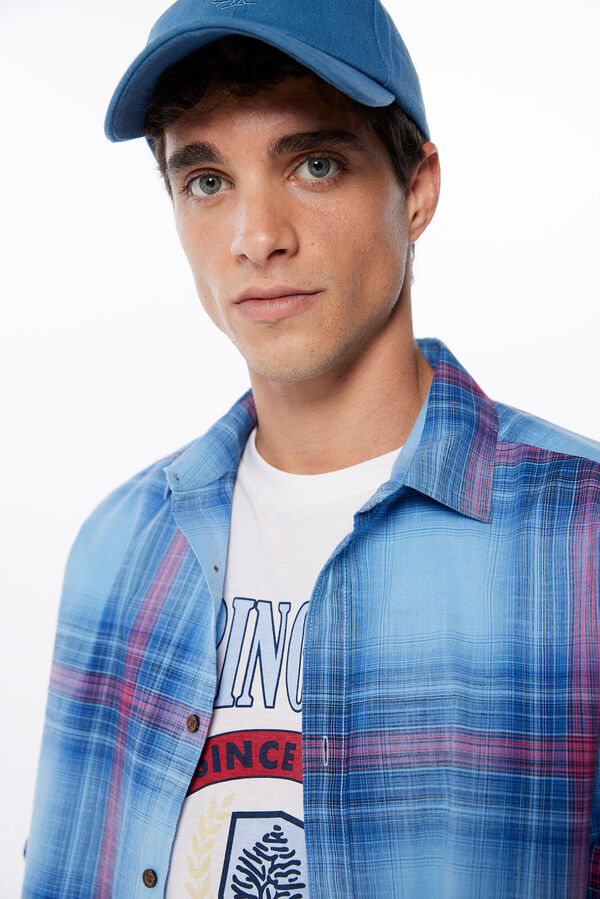 Springfield Camisa ligera cuadros azul