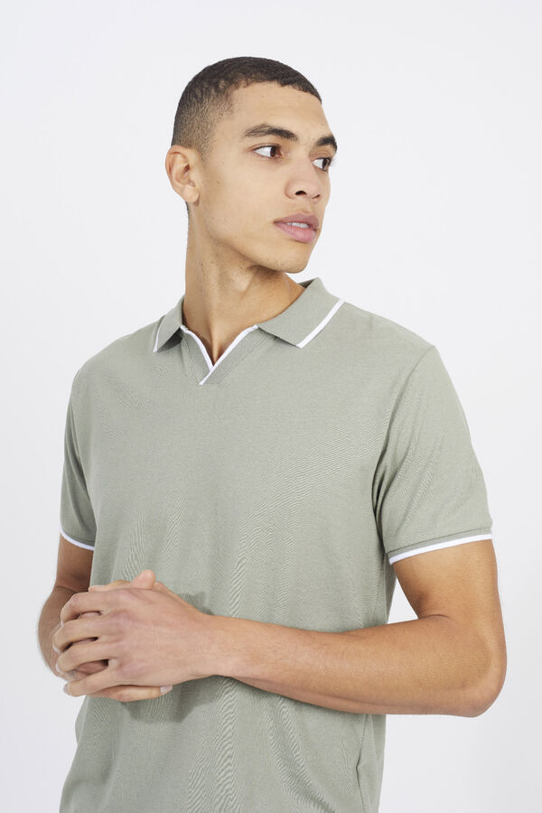 Brave Soul Polo con color en contraste kaki