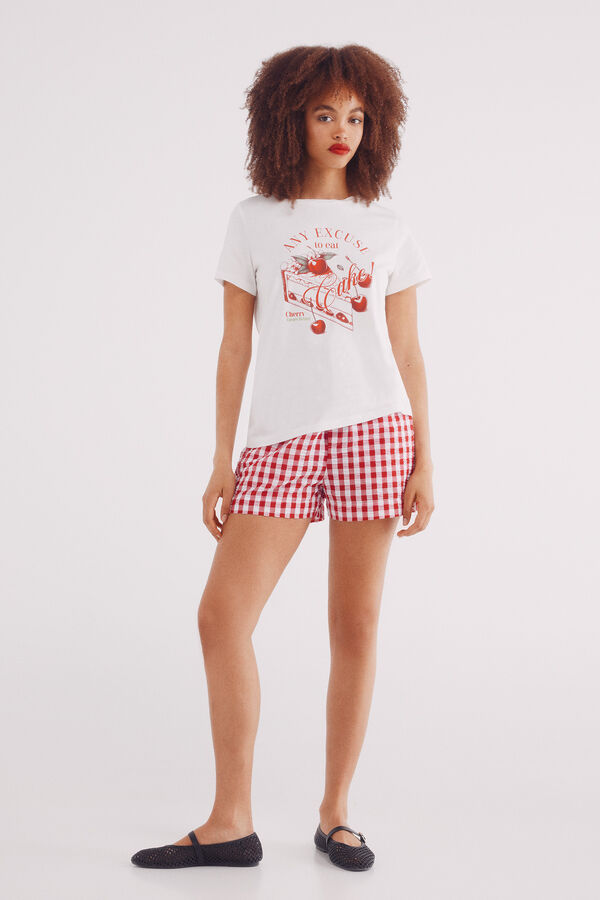 Springfield Camiseta "Cherry love" blanco