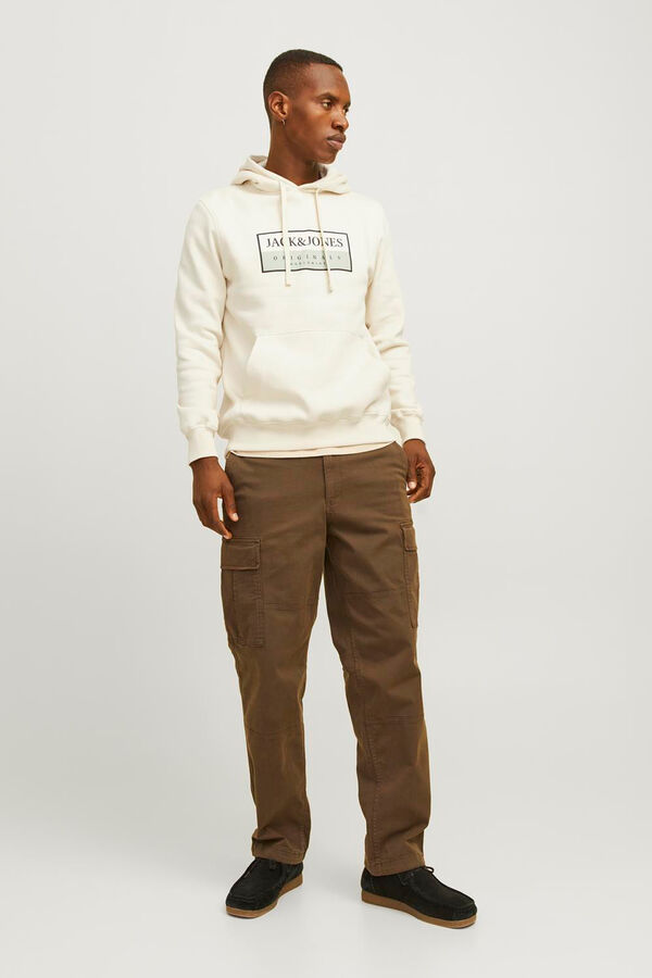 Jack & Jones Sudadera regular fit logo blanco