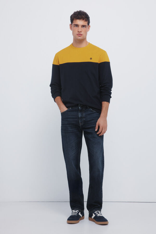 Springfield Camiseta manga larga piqu&eacute; cortes azul