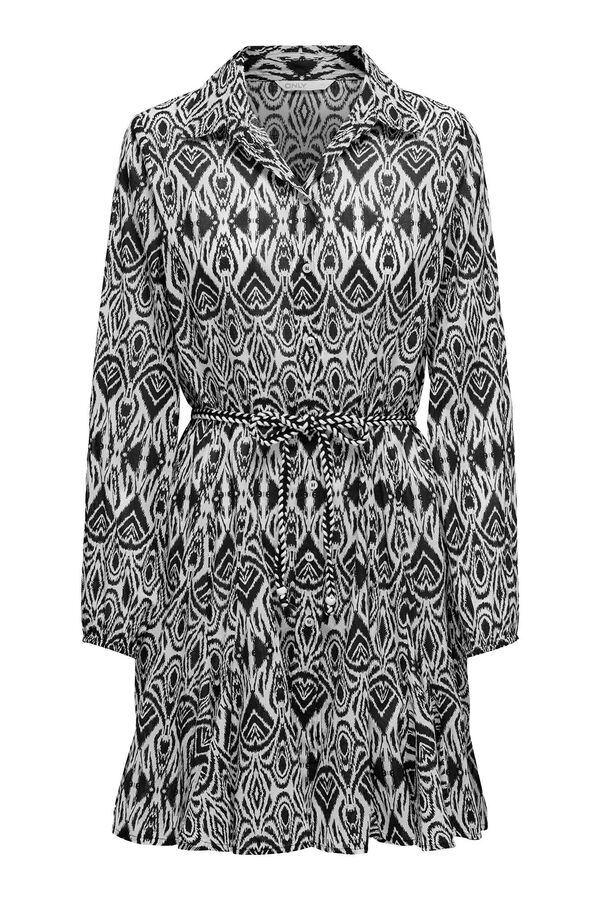 Only Vestido corto camisero negro