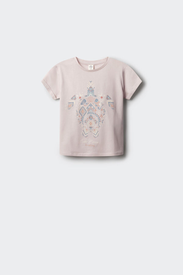 Springfield Kids Camiseta da menina tartaruga rosa