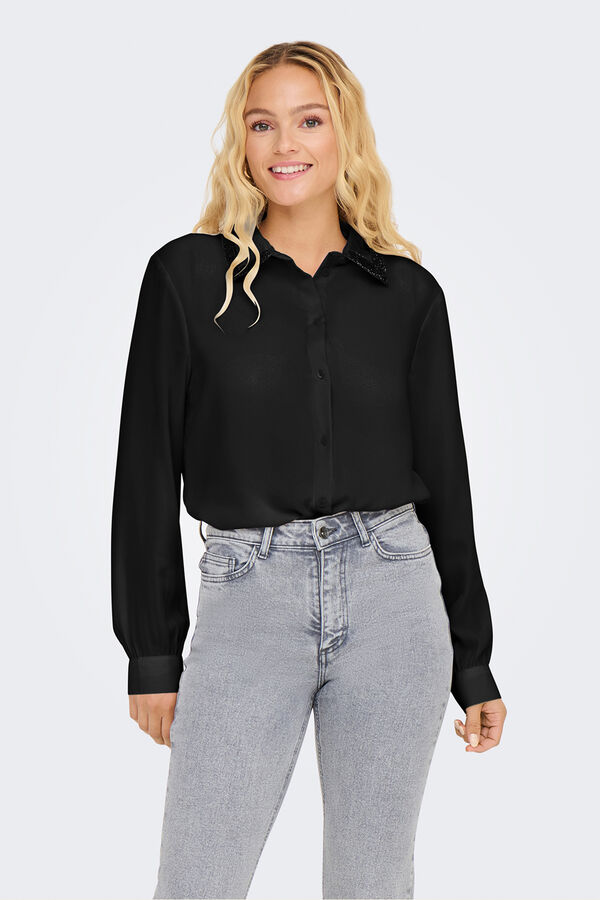 JDY Camisa manga larga negro