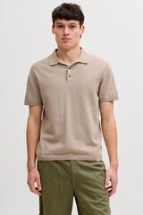 Jack & Jones Polo de malha regular fit em algod&atilde;o cru
