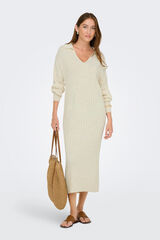 Only Vestido largo de punto beige