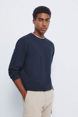 Springfield Camiseta manga larga doble melange azul