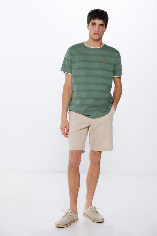 Springfield Camisola manga curta estrutura verde