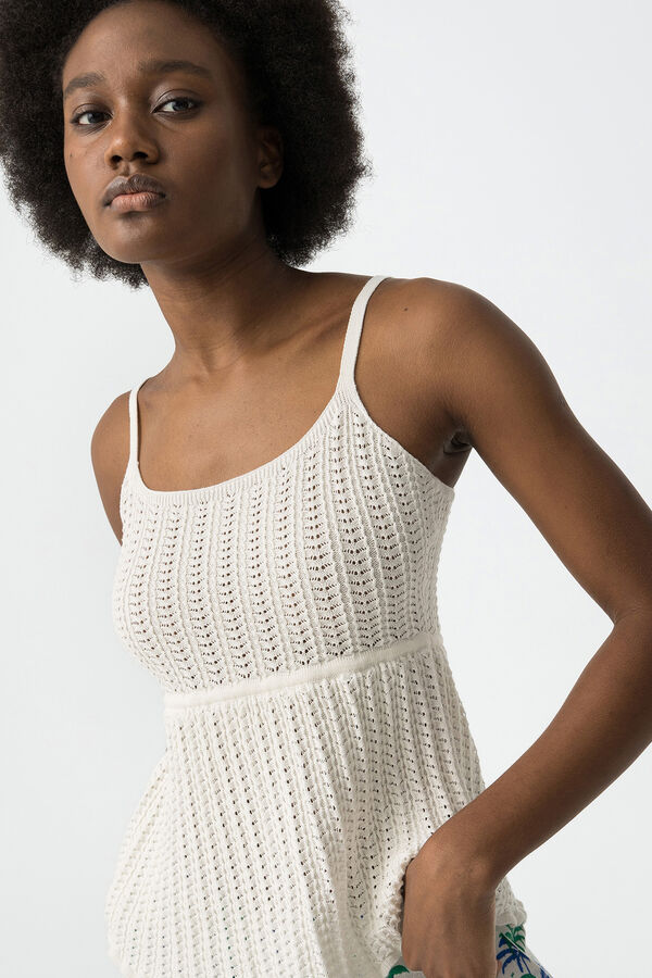 Tiffosi Top perforado blanco