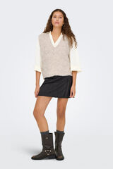 Only Chaleco estructura cuello pico beige