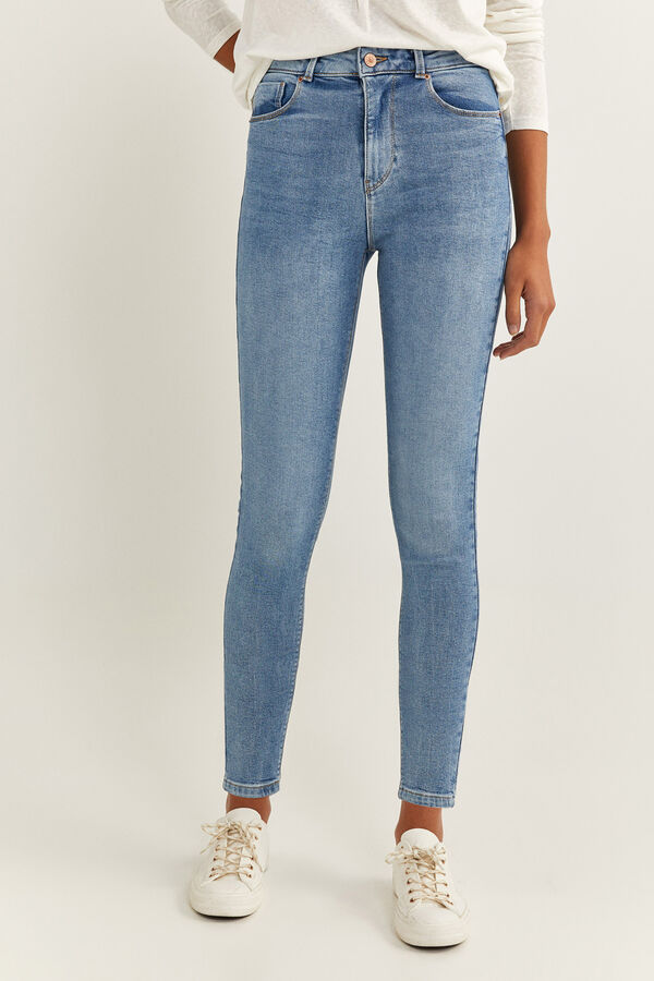 Springfield Jeans Talle Alto Skinny azul medio