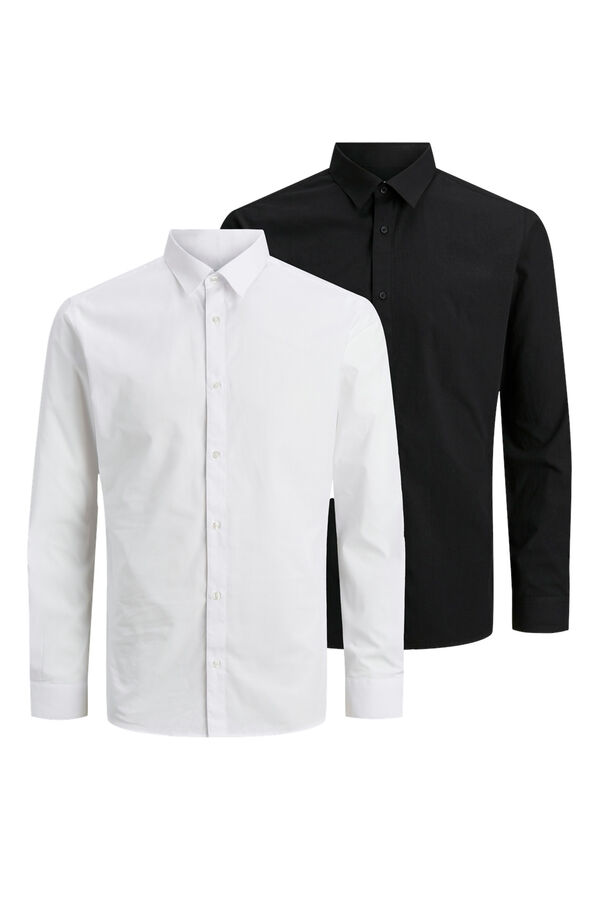 Jack & Jones Pack x2 camisas slim fit negro