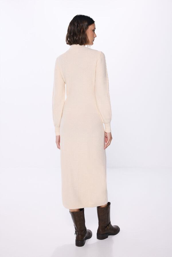 Springfield Vestido malha tricotado bege