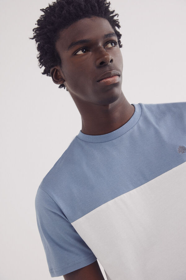 Springfield T-shirt color block bege