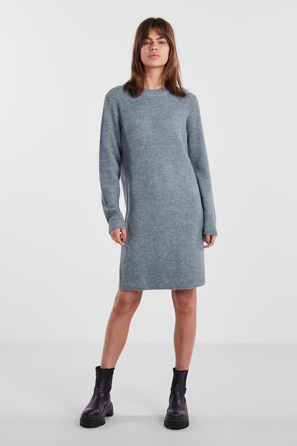 Pieces Vestido corto de punto gris
