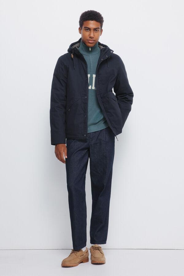 Springfield Parka curta acolchoada azul