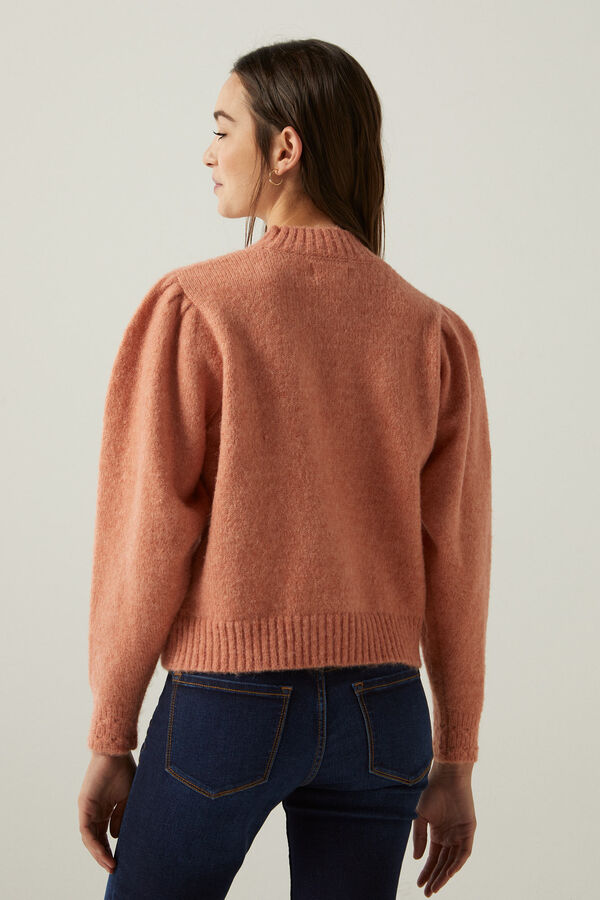 Sweater camisola Homem, poliéster, cor castanha, lisa sólido - AudaciouZ