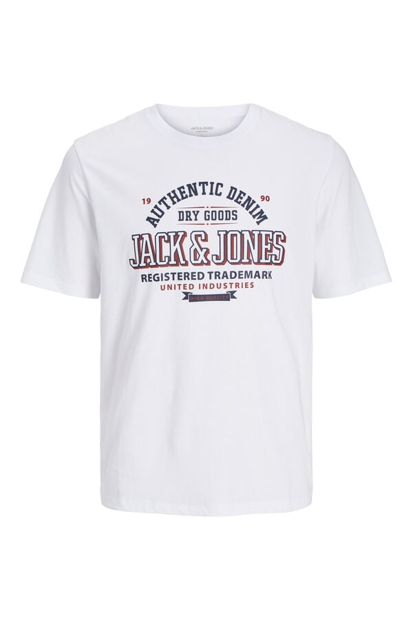 Jack & Jones PLUS Camiseta PLUS com corte padr&atilde;o branco