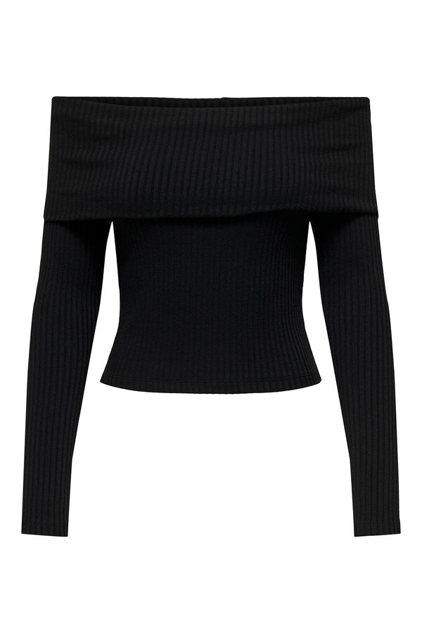 Only Jersey cuello barco vuelto negro