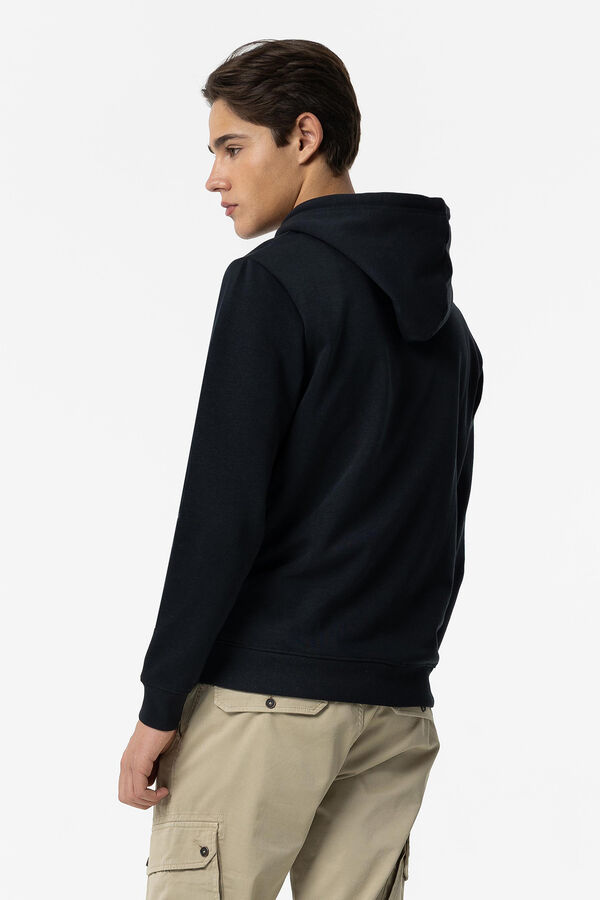 Tiffosi Sweatshirt Capuz Estampado e Bordado Frontal azul