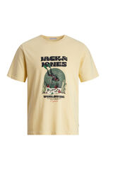Jack & Jones Camiseta estampada skull amarillo