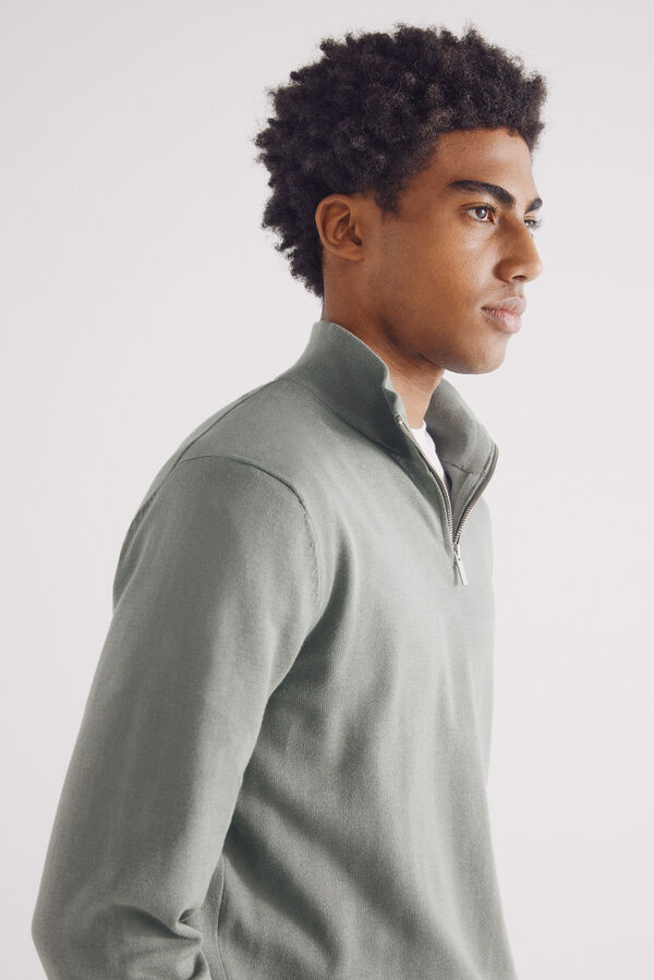 Springfield Jersey liso cremallera verde