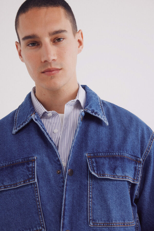 Springfield Jaqueta jeans oversize azul