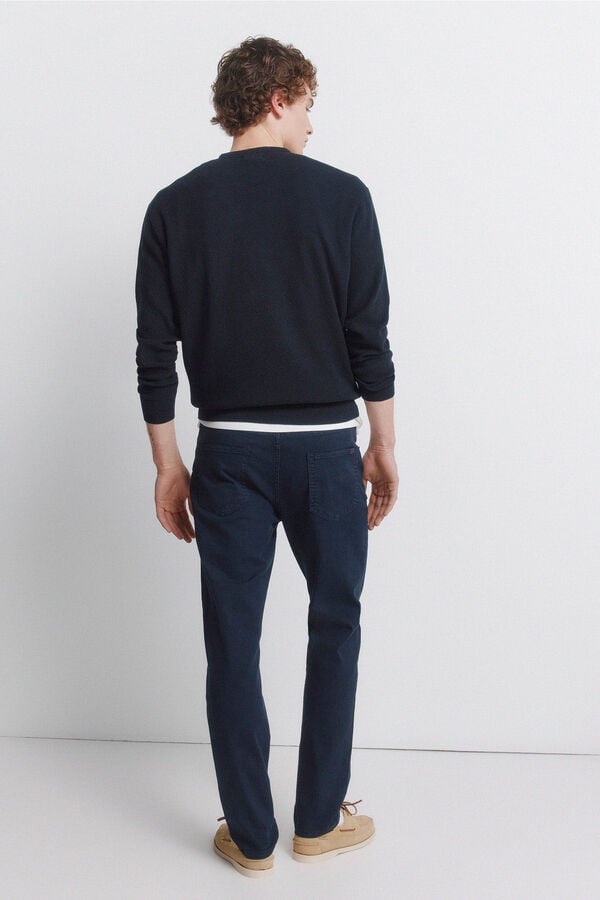 Springfield Pantal&oacute;n 5 bolsillos lavado slim fit azul