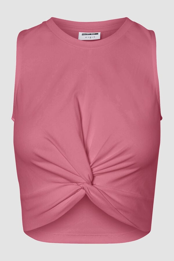 Noisy May Top cropped manga sisa morado/lila