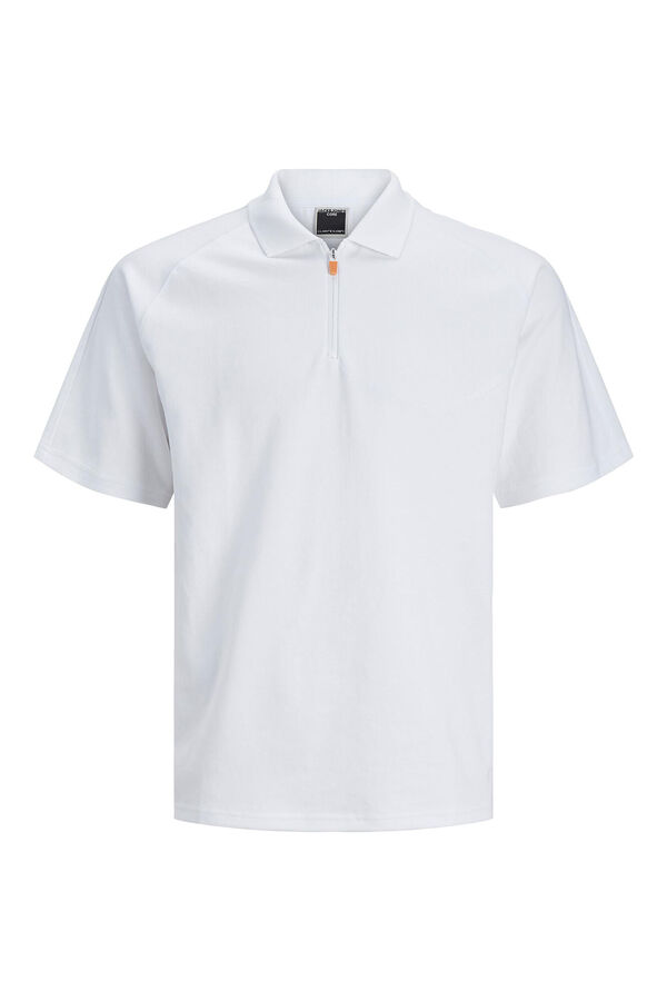 Jack & Jones Polo est&aacute;ndar fit con cremallera blanco