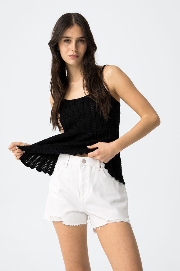 Tiffosi Top perfurado preto