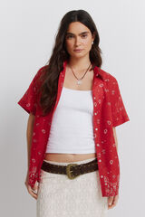 Springfield Camisa oversize estampada vermelho