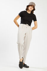 Pimkie Pantal&oacute;n de cintura el&aacute;stica beige