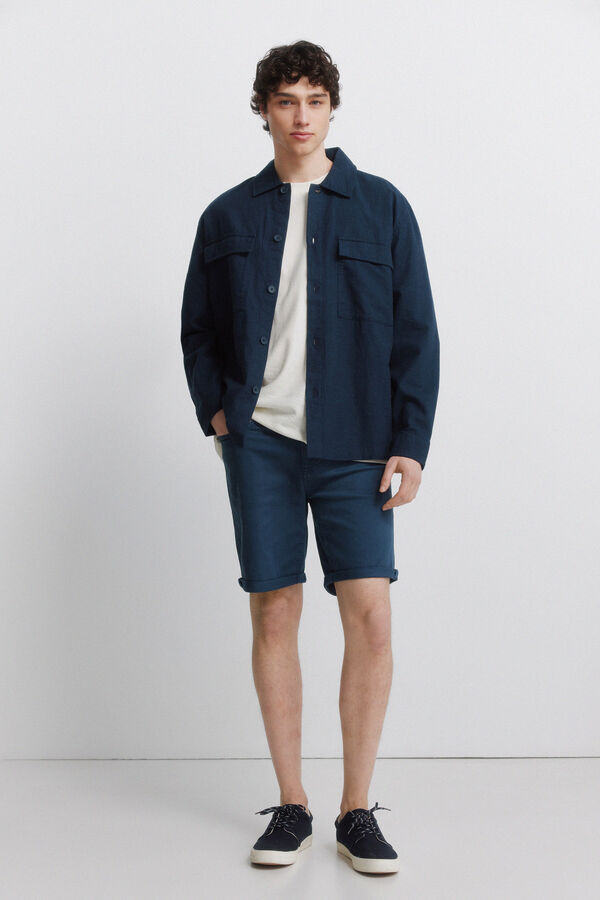 Springfield Bermudas 5 bolsos lavada slim fit azul