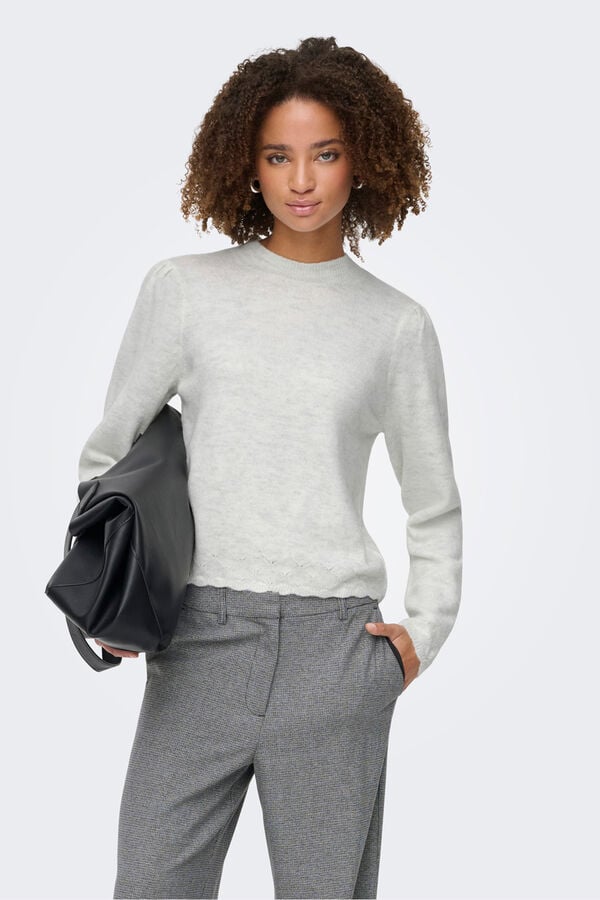 JDY Jersey cuello perkins blanco