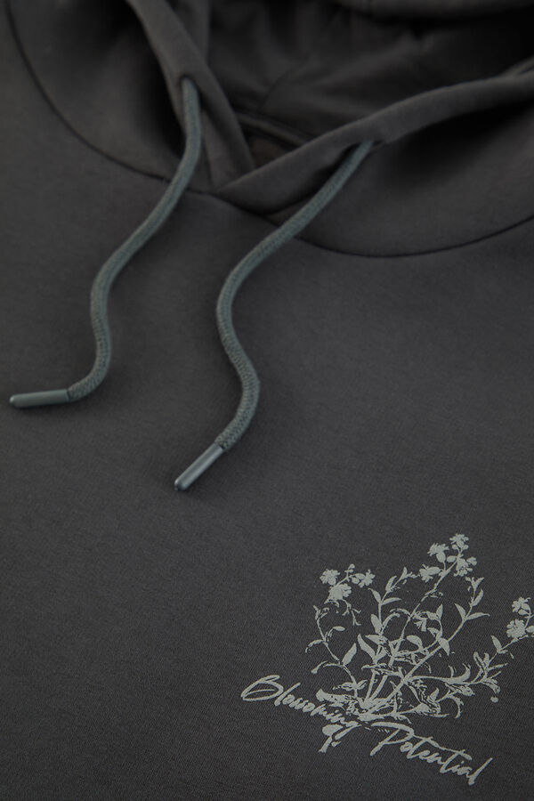 Trendyol Sweatshirt b&aacute;sica sem capuz cinzento