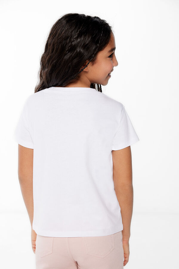 Springfield Kids Camiseta bordado flor ni&ntilde;a blanco