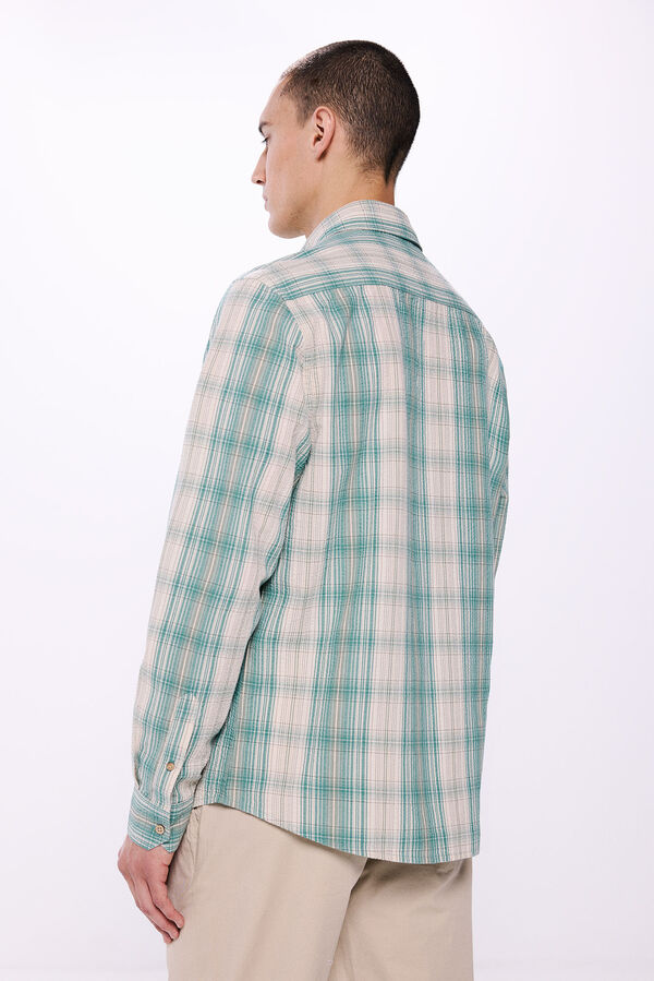 Springfield Camisa xadrez xadrez bege