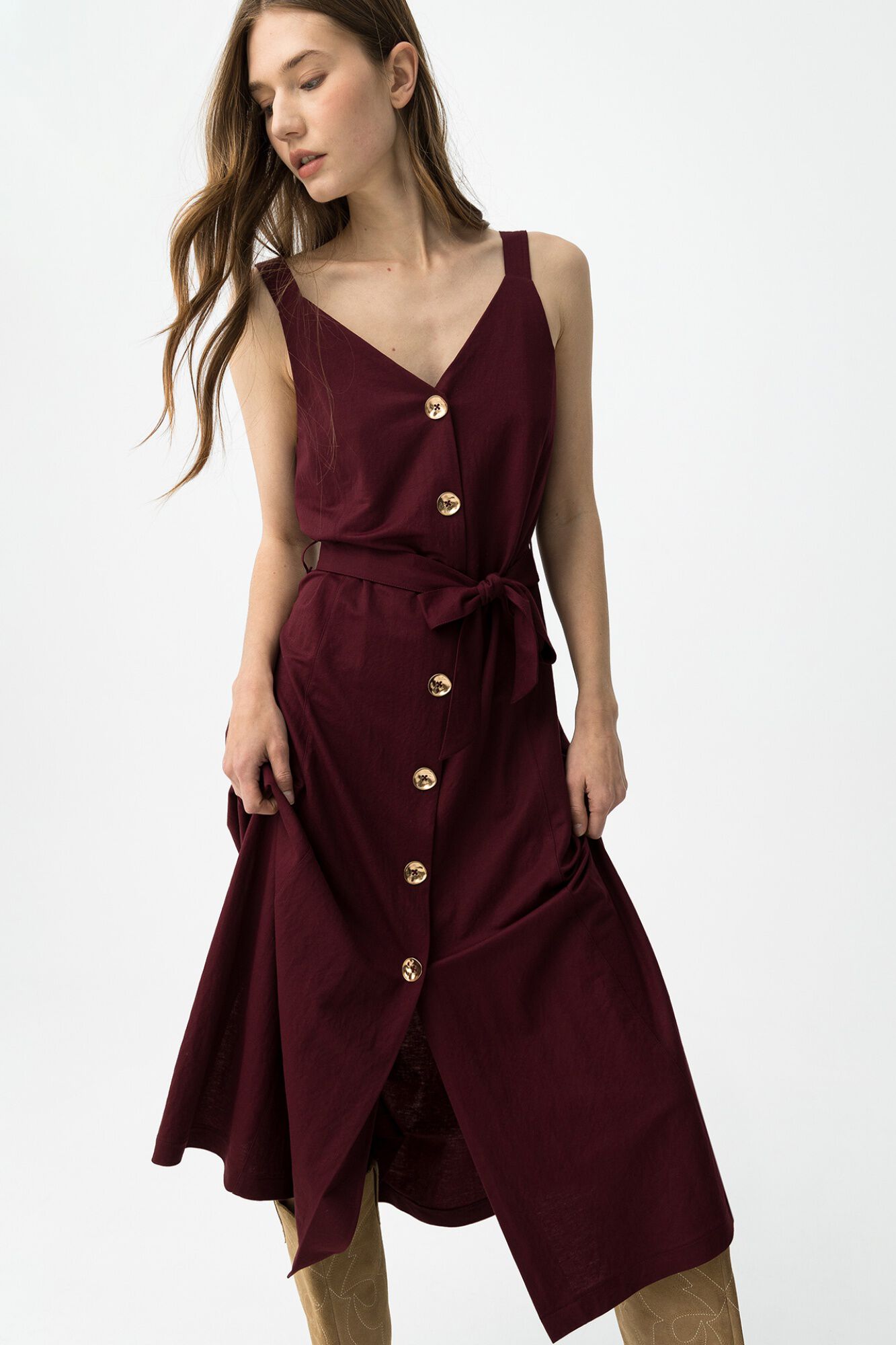 Tiffosi Vestido midi com bot&otilde;es