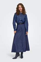 JDY Camisa vaquera de manga larga azul