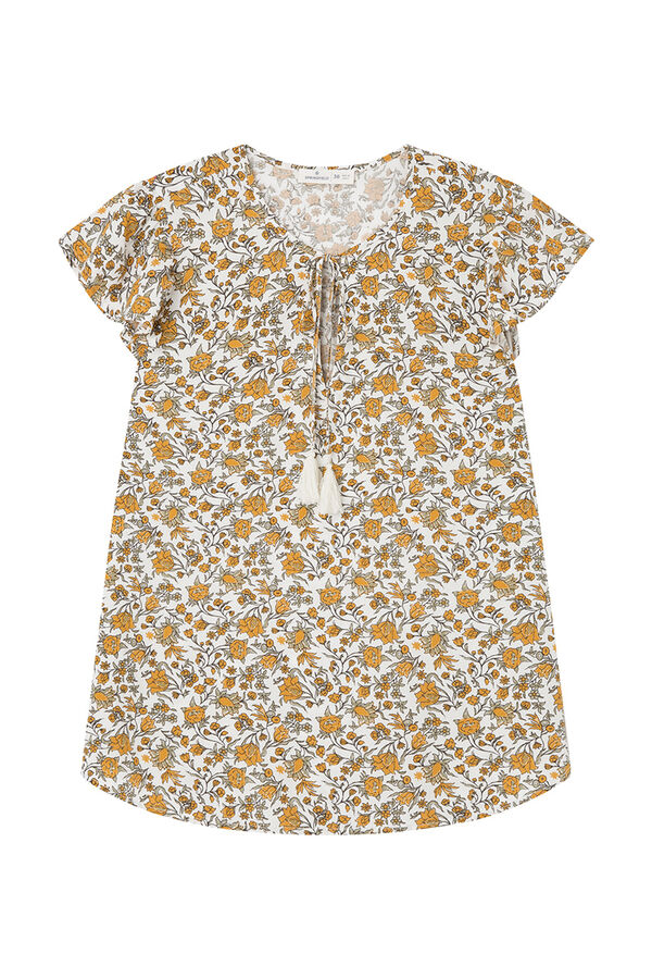 Springfield Blusa fluida estampada azul