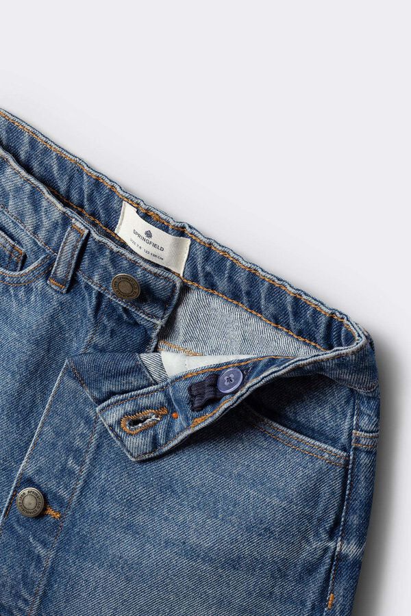 Springfield Kids Saia denim com bot&otilde;es menina azul