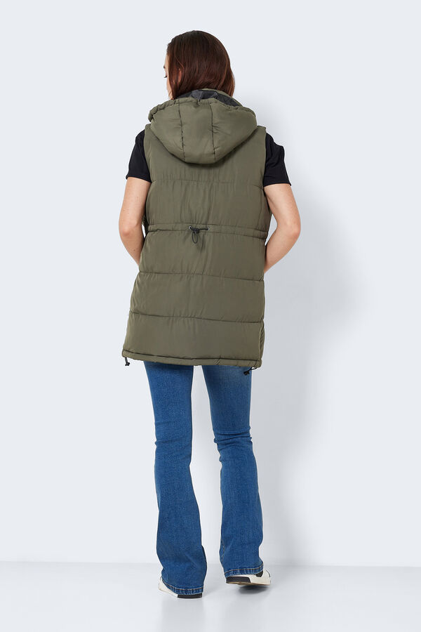 Noisy May Colete comprido acolchoado verde