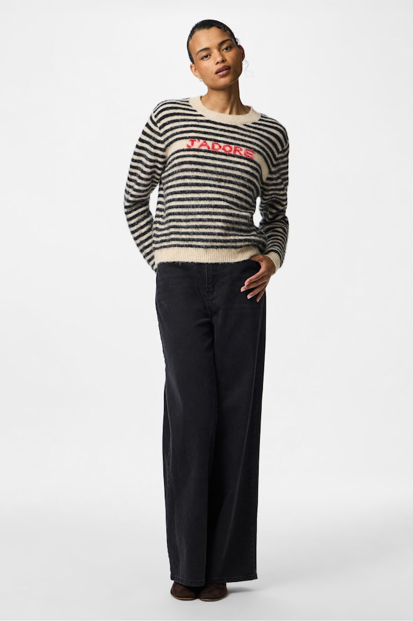 Pieces Jersey rayas contraste print jadore