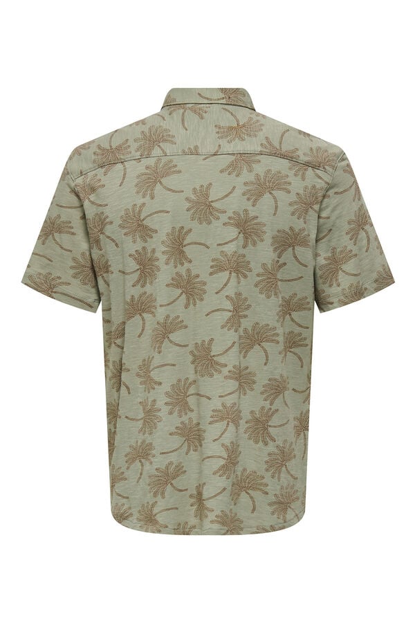 Only & Sons Camisa manga curta estampada cinzento